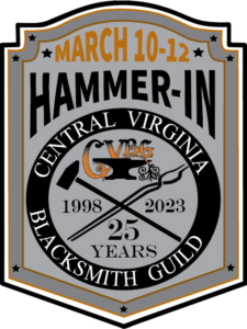 Logo for the 25th Anniversary Hammer-In for the Central Virginia Blacksmith Guild